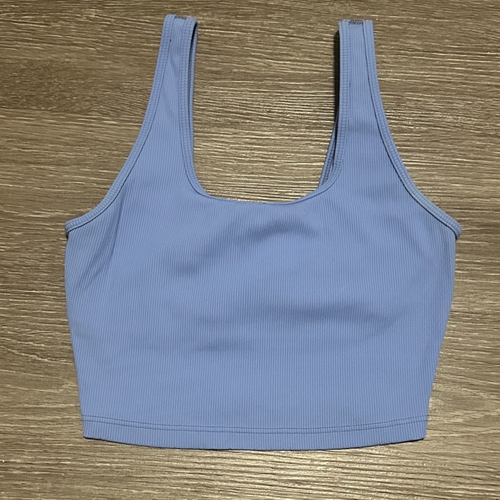 Offline by Aerie Blue Ribbed Sports Bra
